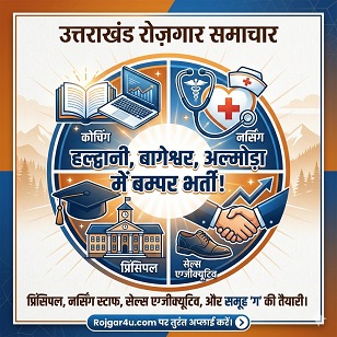 Rojgar Samachar for14/12/2025: Bageshwar Sewayojan, Agarwal Clinic & Principal Vacancies