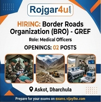 Medical Officer (Project Hirak - Dharchula) at BRO (GREF) in Dharchula image